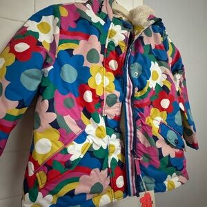 Mini Boden Multicolor Floral Puffer Jacket